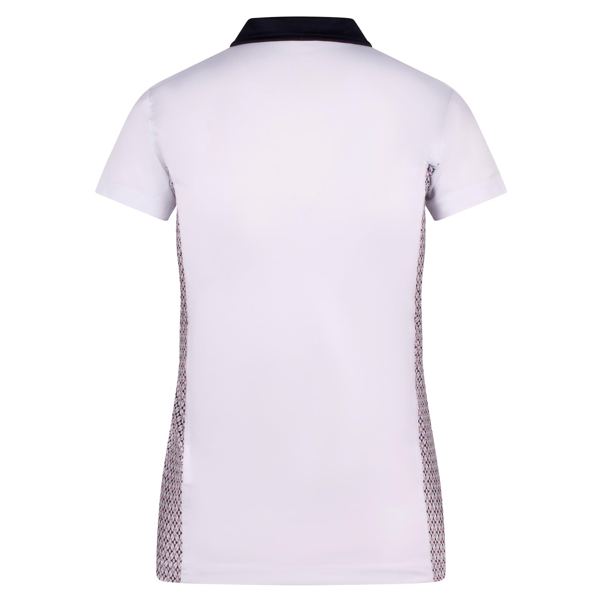Daily Sports Edge Ladies Golf Polo Shirt Mosaic Medle White